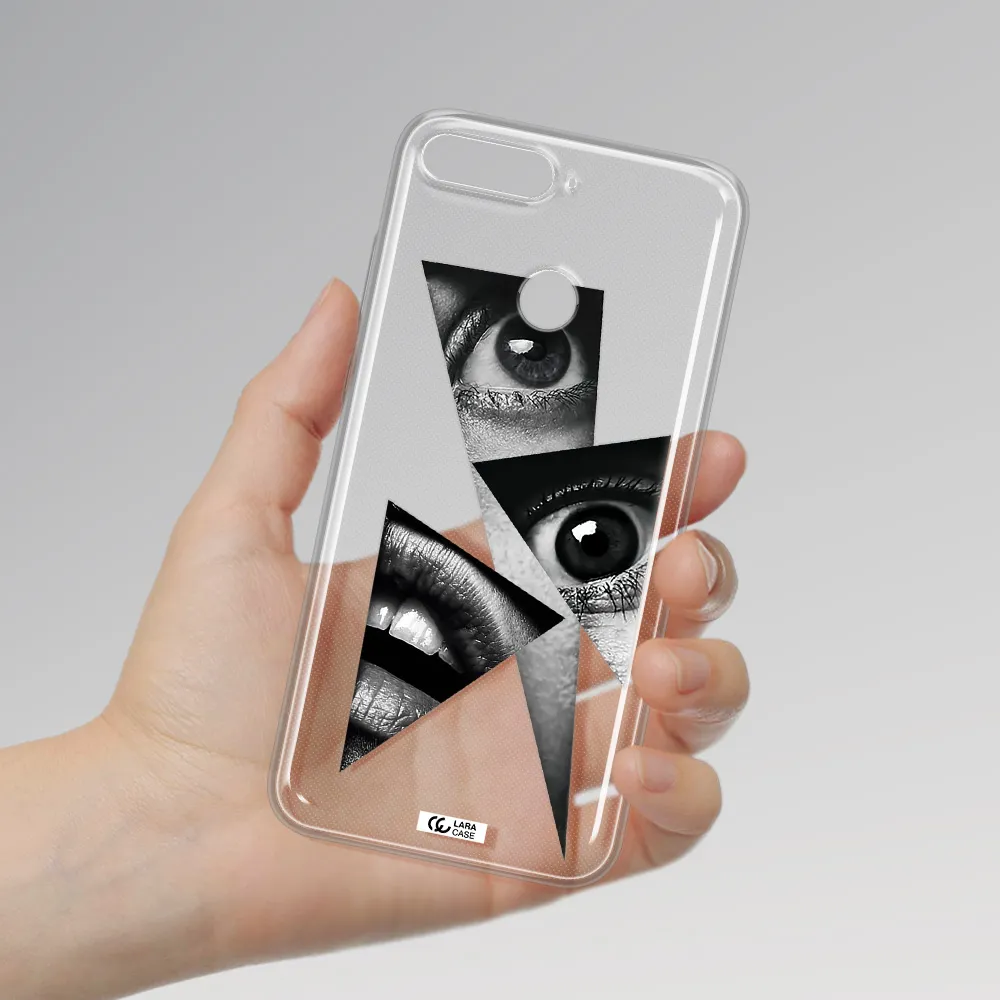 a close-up of a woman's eyes and lips Huawei Y6 Prime 2018 Clear TPU Case