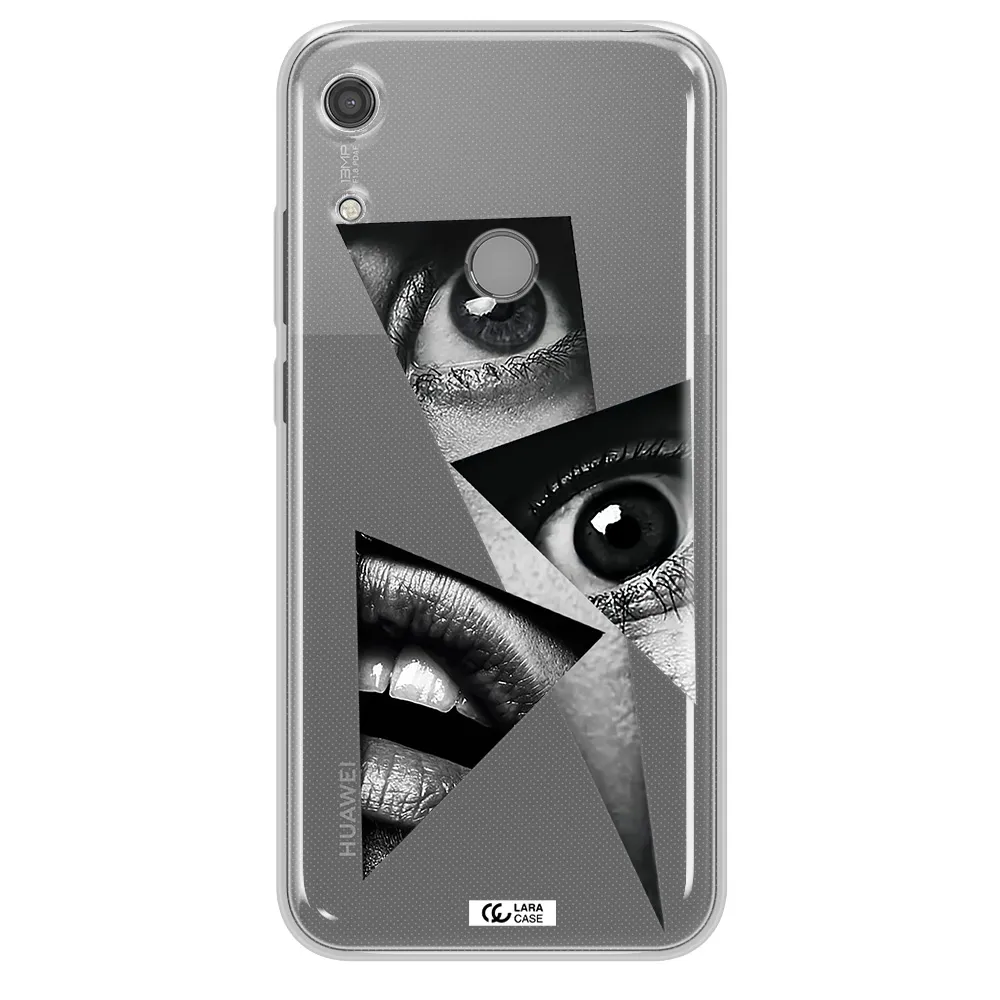 a close-up of a woman's eyes and lips Huawei Y6S Clear TPU Case
