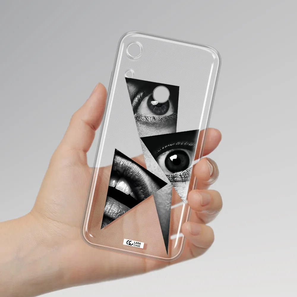 a close-up of a woman's eyes and lips Huawei Y6S Clear TPU Case