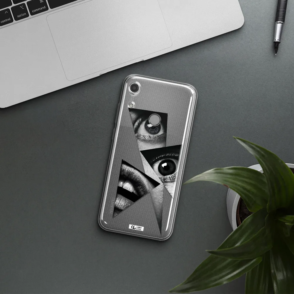 a close-up of a woman's eyes and lips Huawei Y6S Clear TPU Case