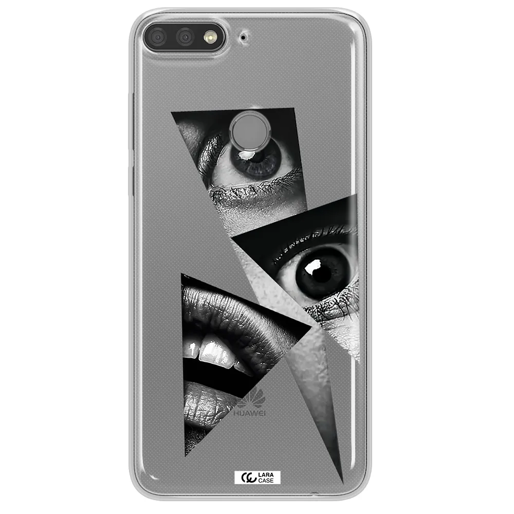 a close-up of a woman's eyes and lips Huawei Y7 Prime 2018 Clear TPU Case