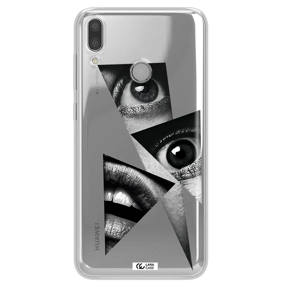 a close-up of a woman's eyes and lips Huawei Y9 2019 Clear TPU Case