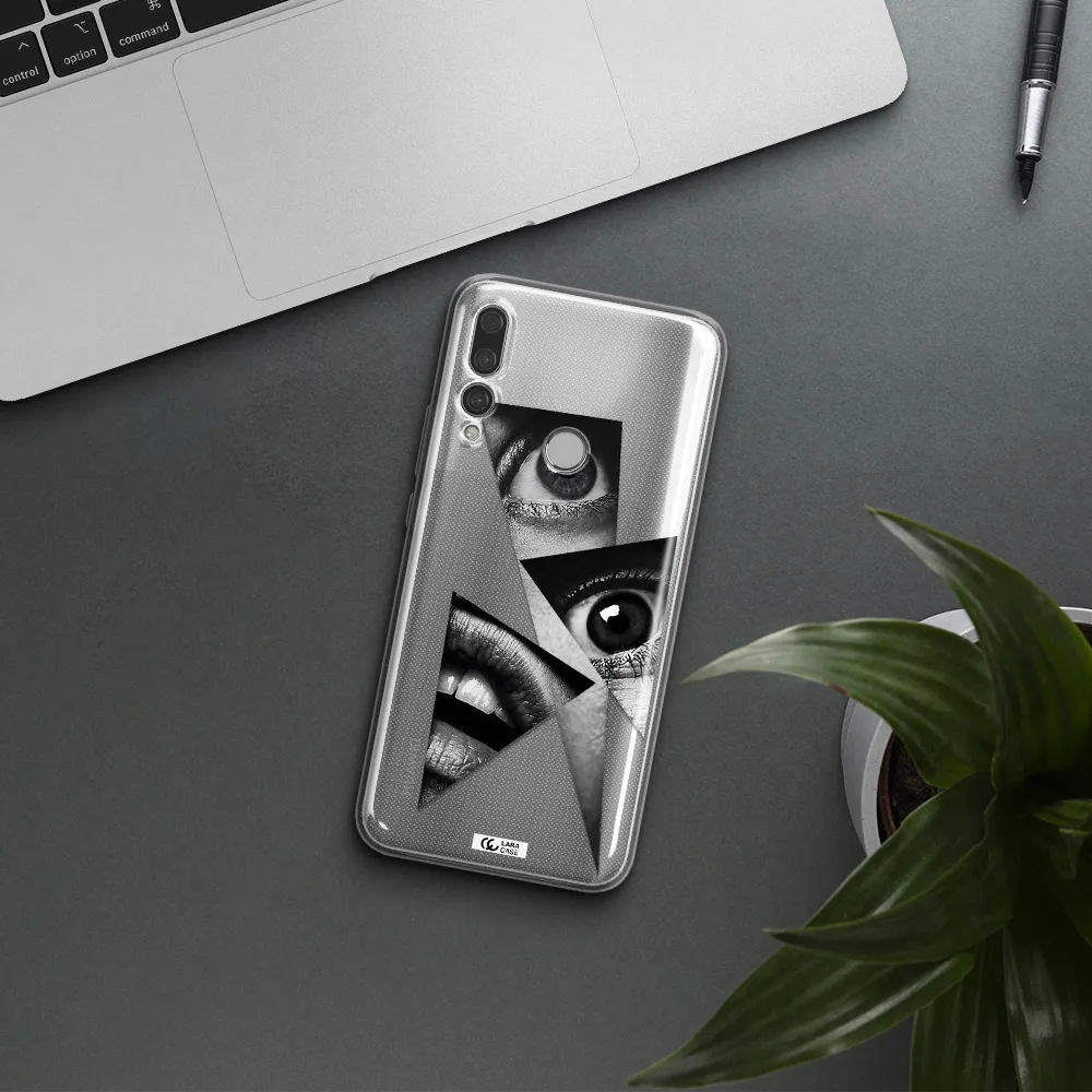 a close-up of a woman's eyes and lips Huawei Y9 Prime 2019 Clear TPU Case