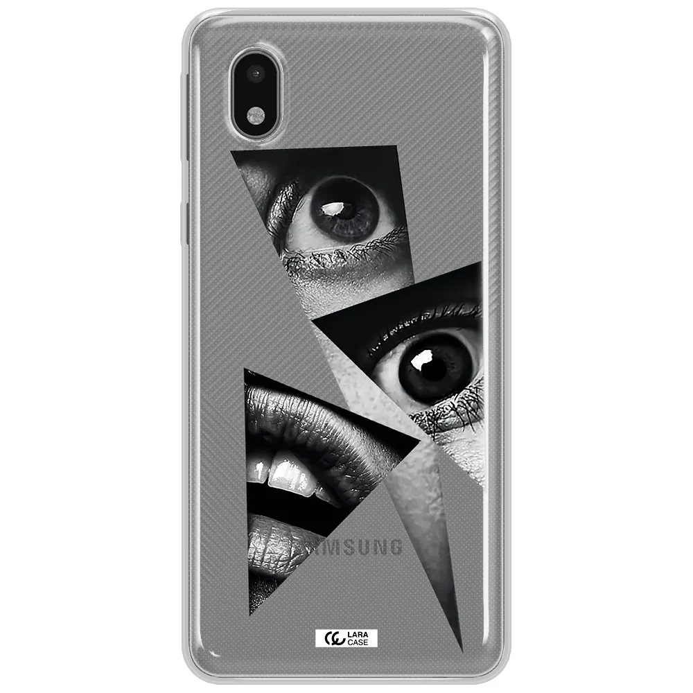A Close-Up Of A Woman's Eyes And Lips Samsung A01 Core Clear Tpu Case