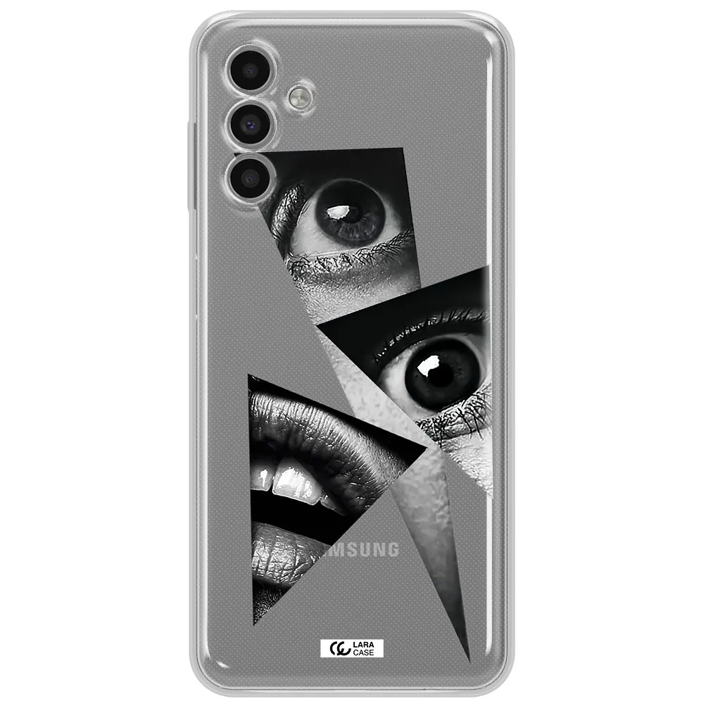 A Close-Up Of A Woman's Eyes And Lips Samsung A13 5G Clear Tpu Case