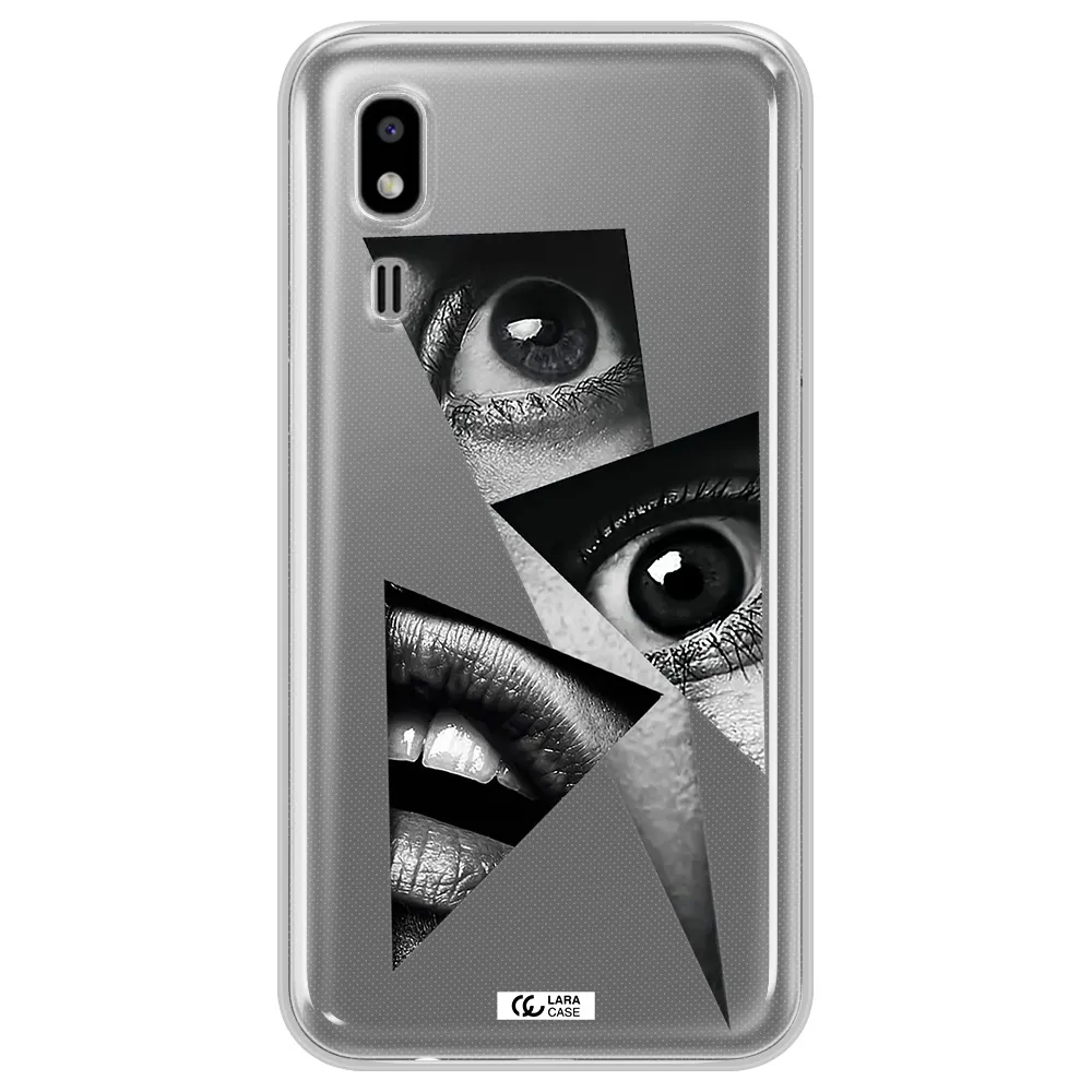 a close-up of a woman's eyes and lips Samsung A2 Core Clear TPU Case