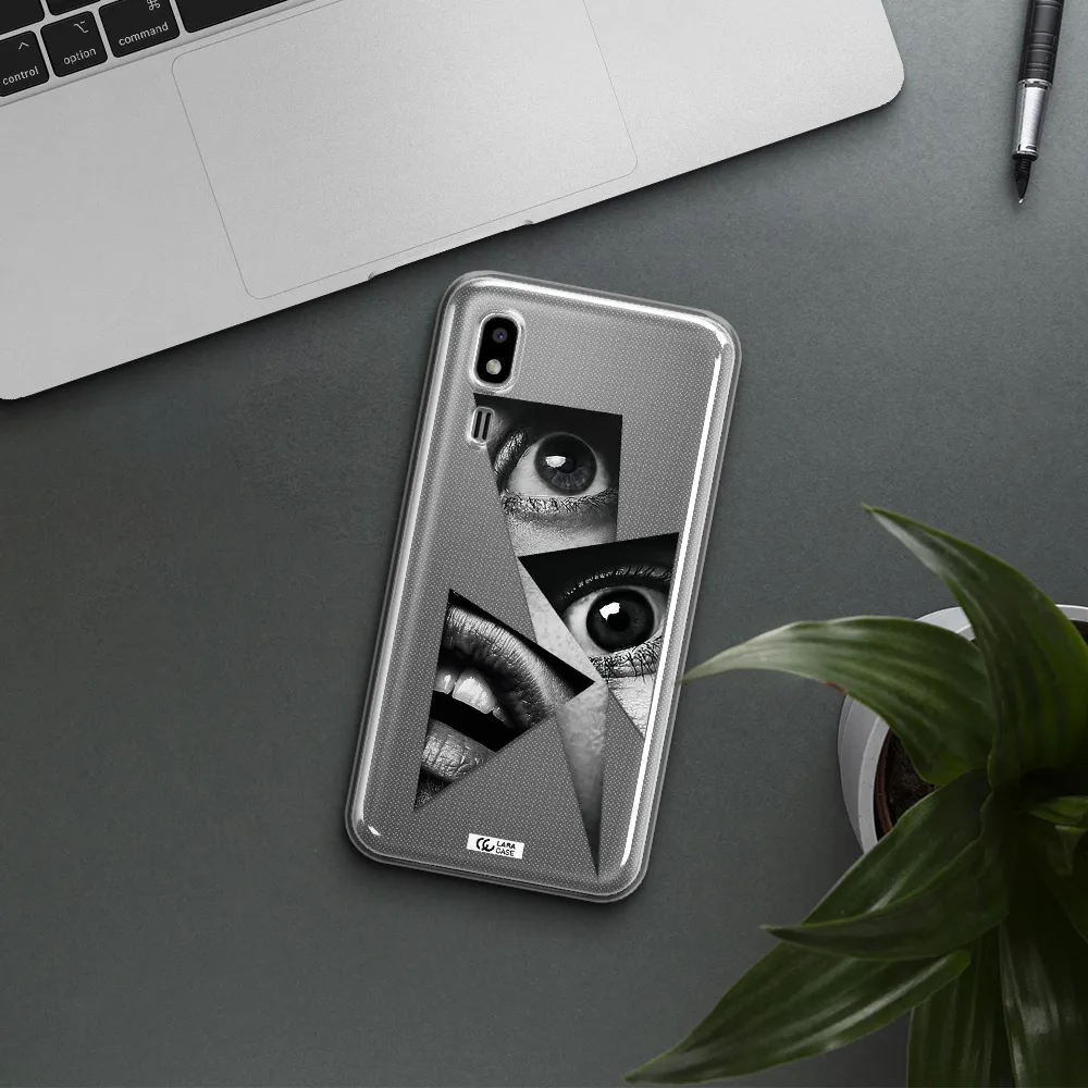 a close-up of a woman's eyes and lips Samsung A2 Core Clear TPU Case