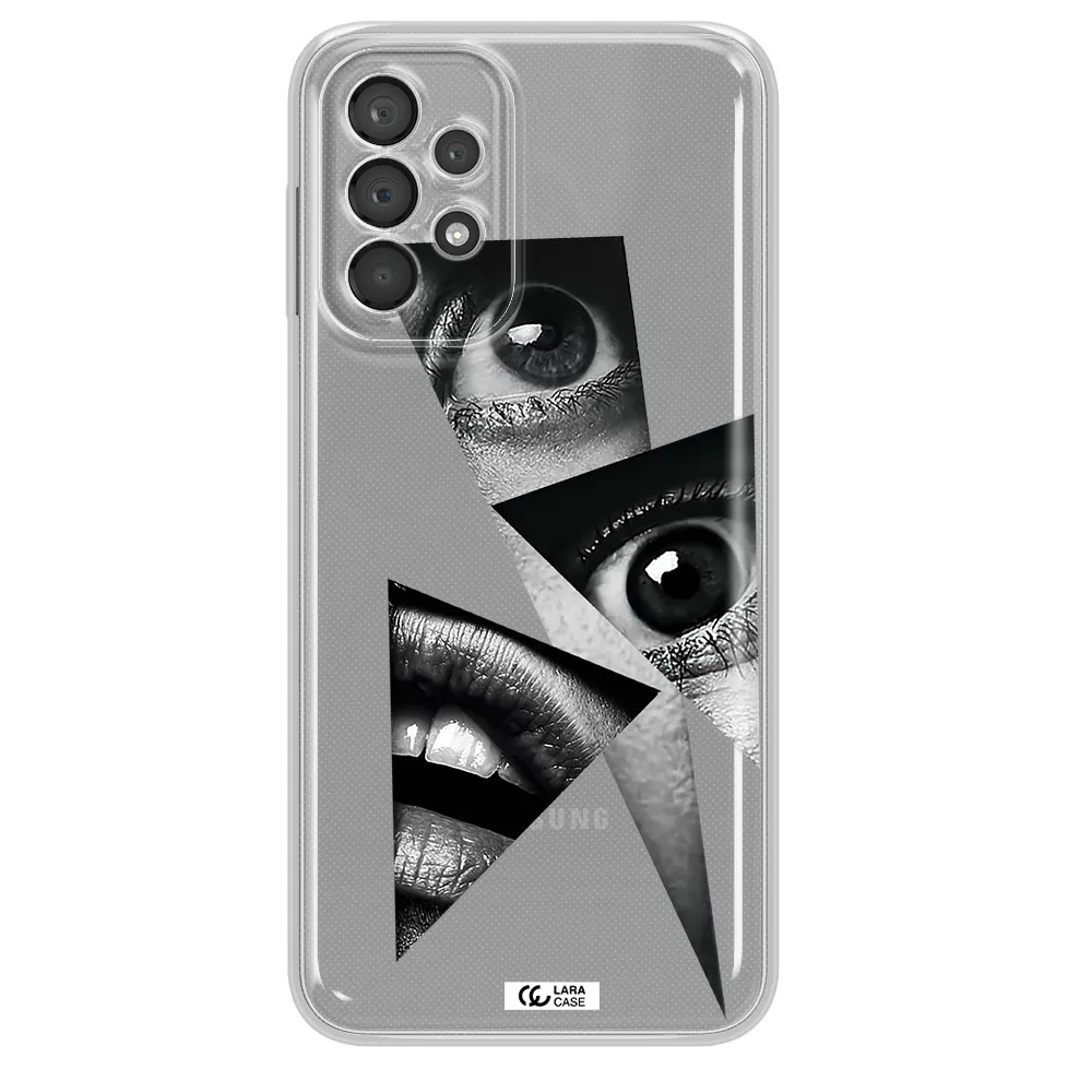 A Close-Up Of A Woman's Eyes And Lips Samsung A23 5G Clear Tpu Case