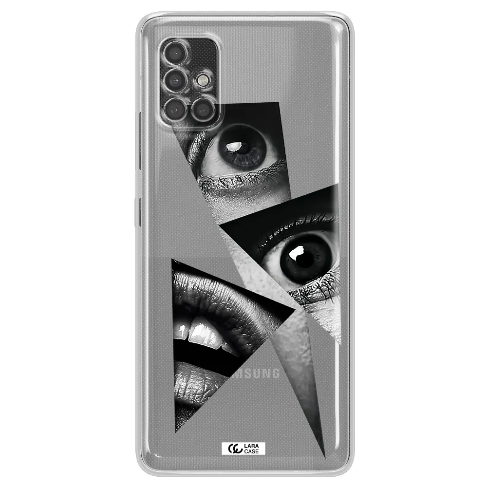 A Close-Up Of A Woman's Eyes And Lips Samsung A40S Clear Tpu Case