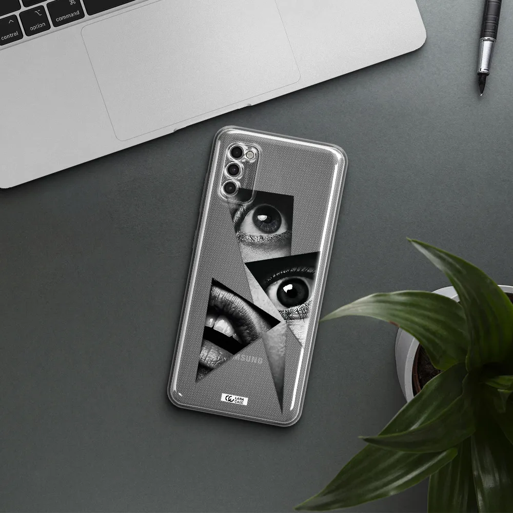 A Close-Up Of A Woman's Eyes And Lips Samsung A41 Clear Tpu Case