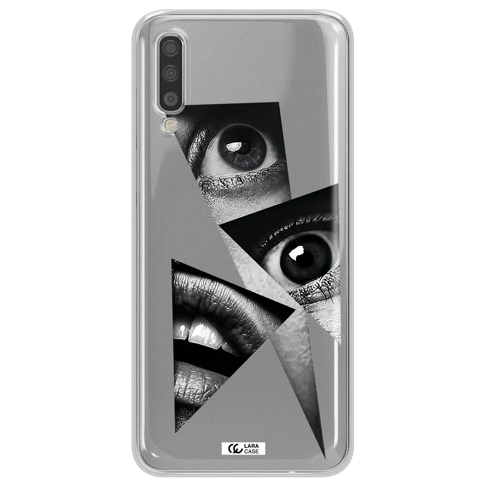 A Close-Up Of A Woman's Eyes And Lips Samsung A70S Clear Tpu Case