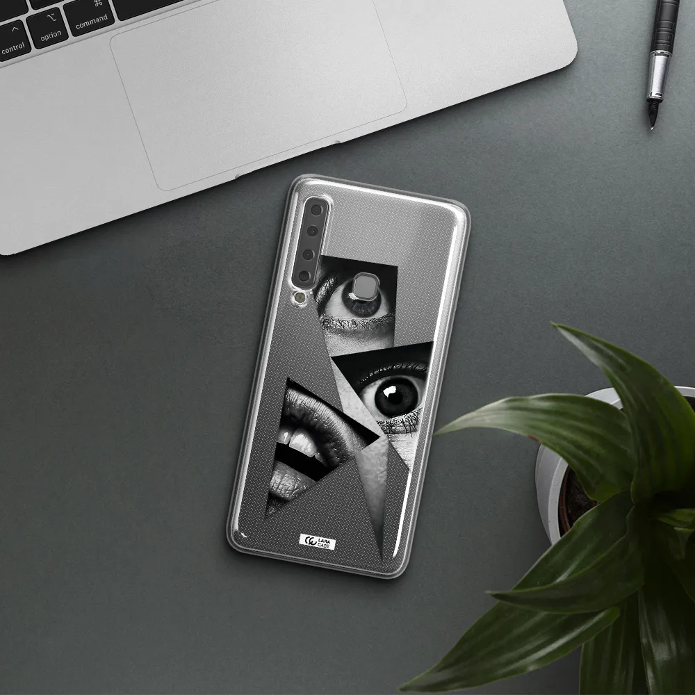 a close-up of a woman's eyes and lips Samsung A9 2018 Clear TPU Case