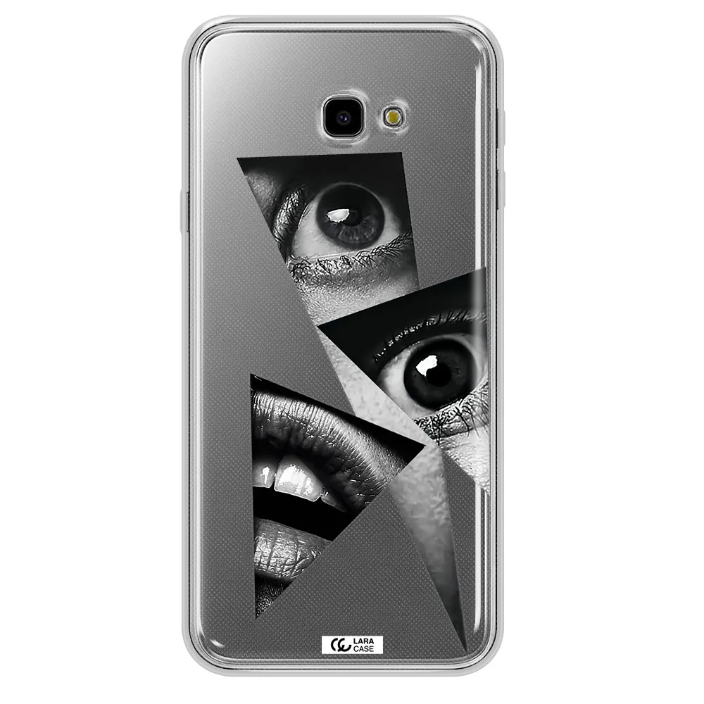 a close-up of a woman's eyes and lips Samsung J4 Plus Clear TPU Case