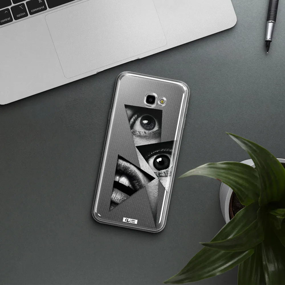 a close-up of a woman's eyes and lips Samsung J4 Plus Clear TPU Case