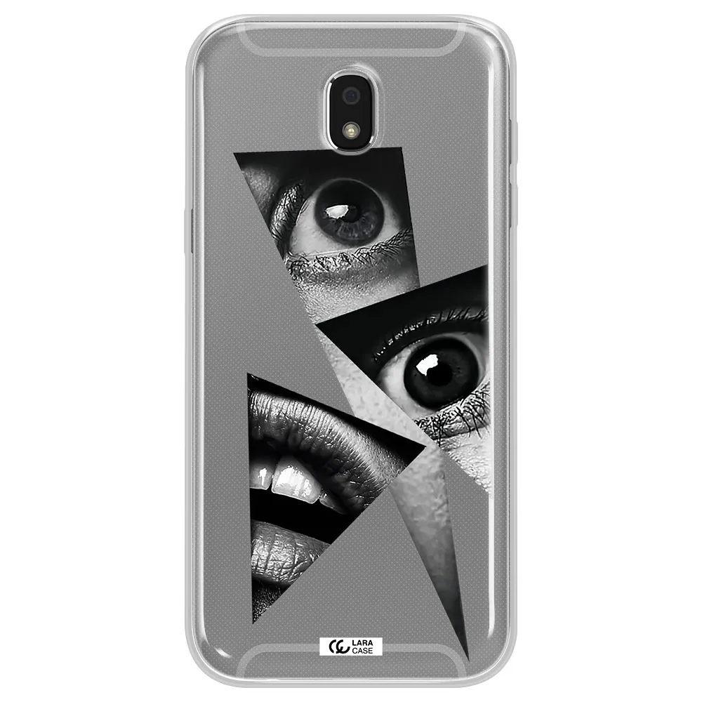 a close-up of a woman's eyes and lips Samsung J5 2017 Clear TPU Case