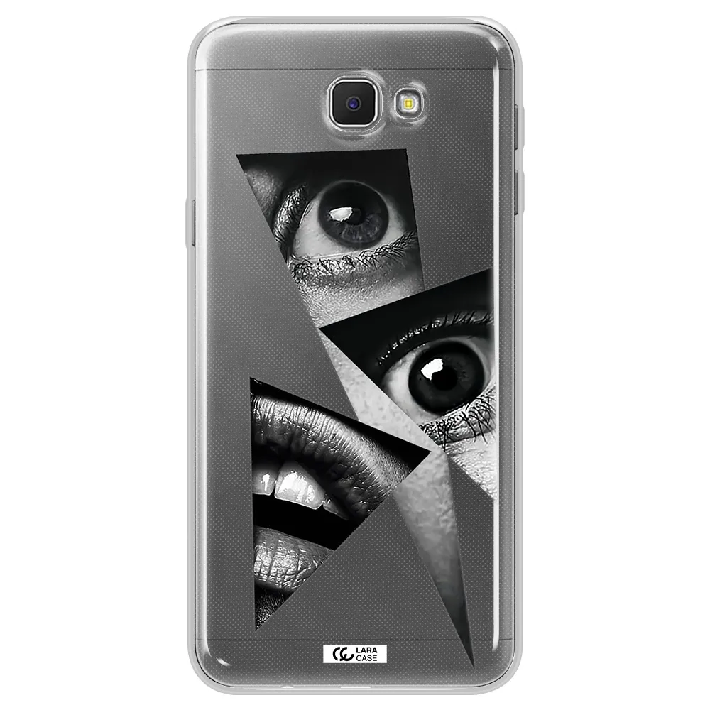 a close-up of a woman's eyes and lips Samsung J5 Prime Clear TPU Case