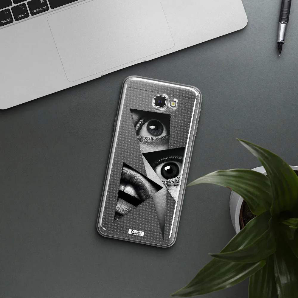 a close-up of a woman's eyes and lips Samsung J5 Prime Clear TPU Case