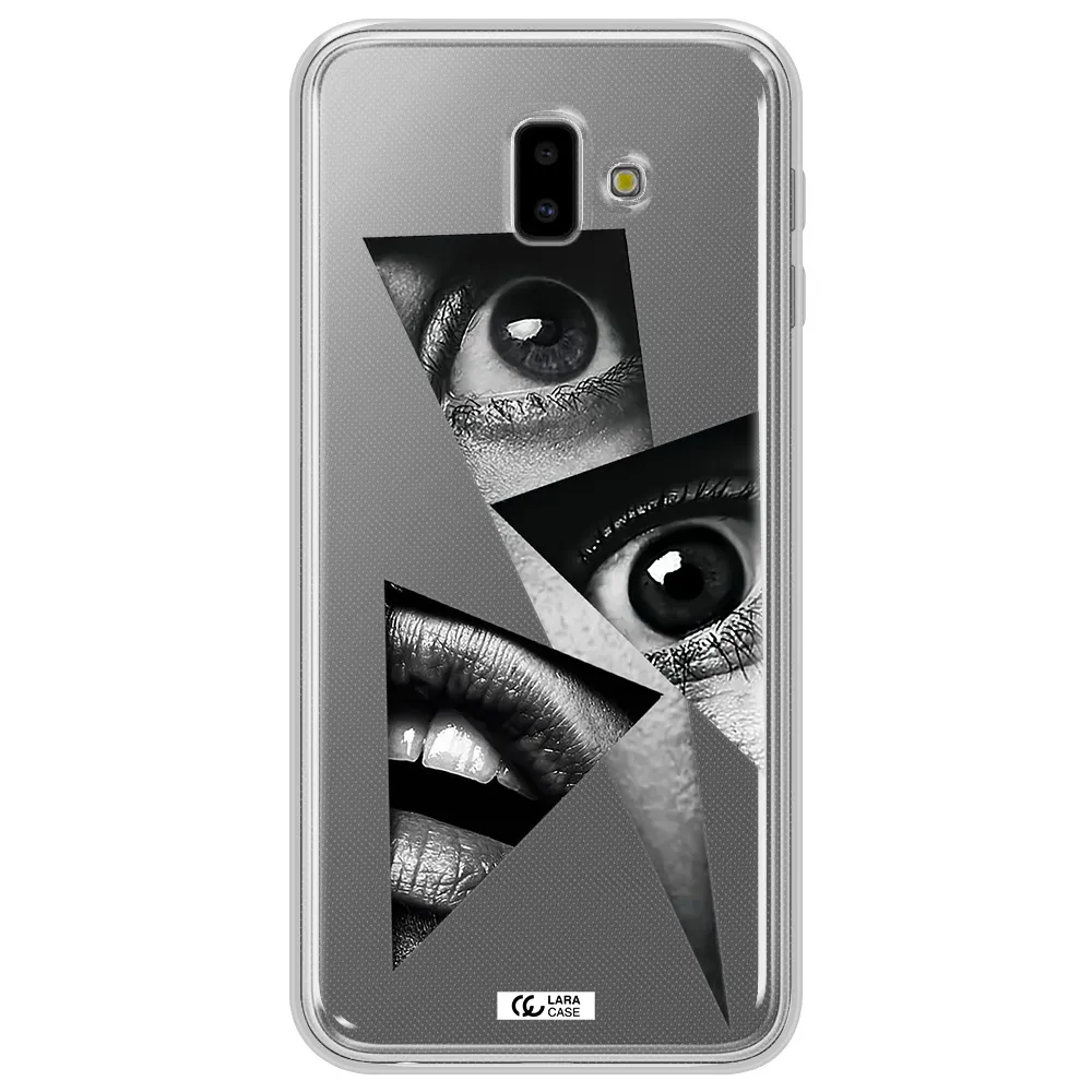 a close-up of a woman's eyes and lips Samsung J6 Plus Clear TPU Case