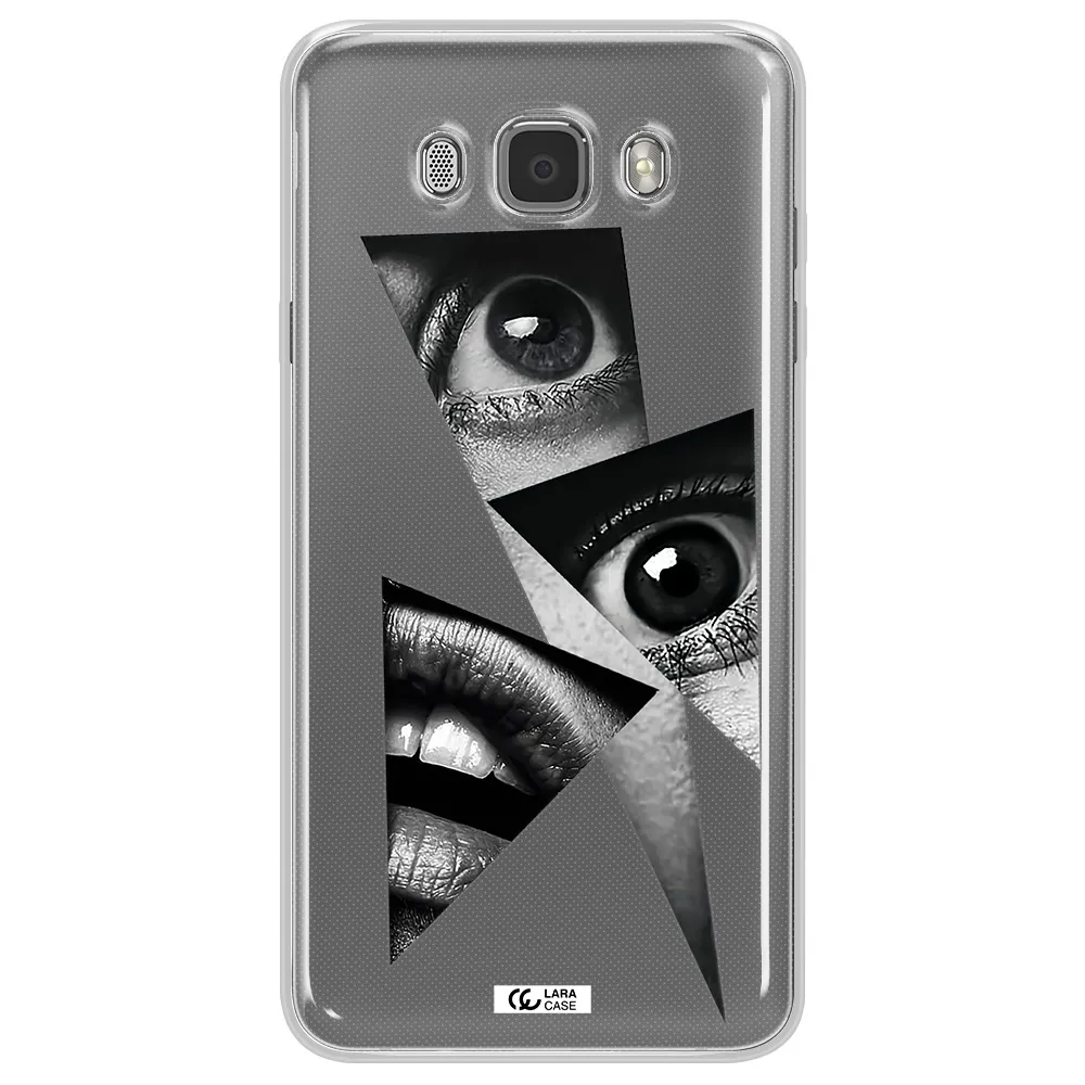 a close-up of a woman's eyes and lips Samsung J7 2016 Clear TPU Case