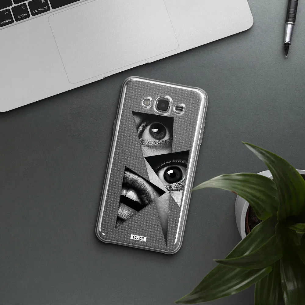 a close-up of a woman's eyes and lips Samsung J7 Core Clear TPU Case