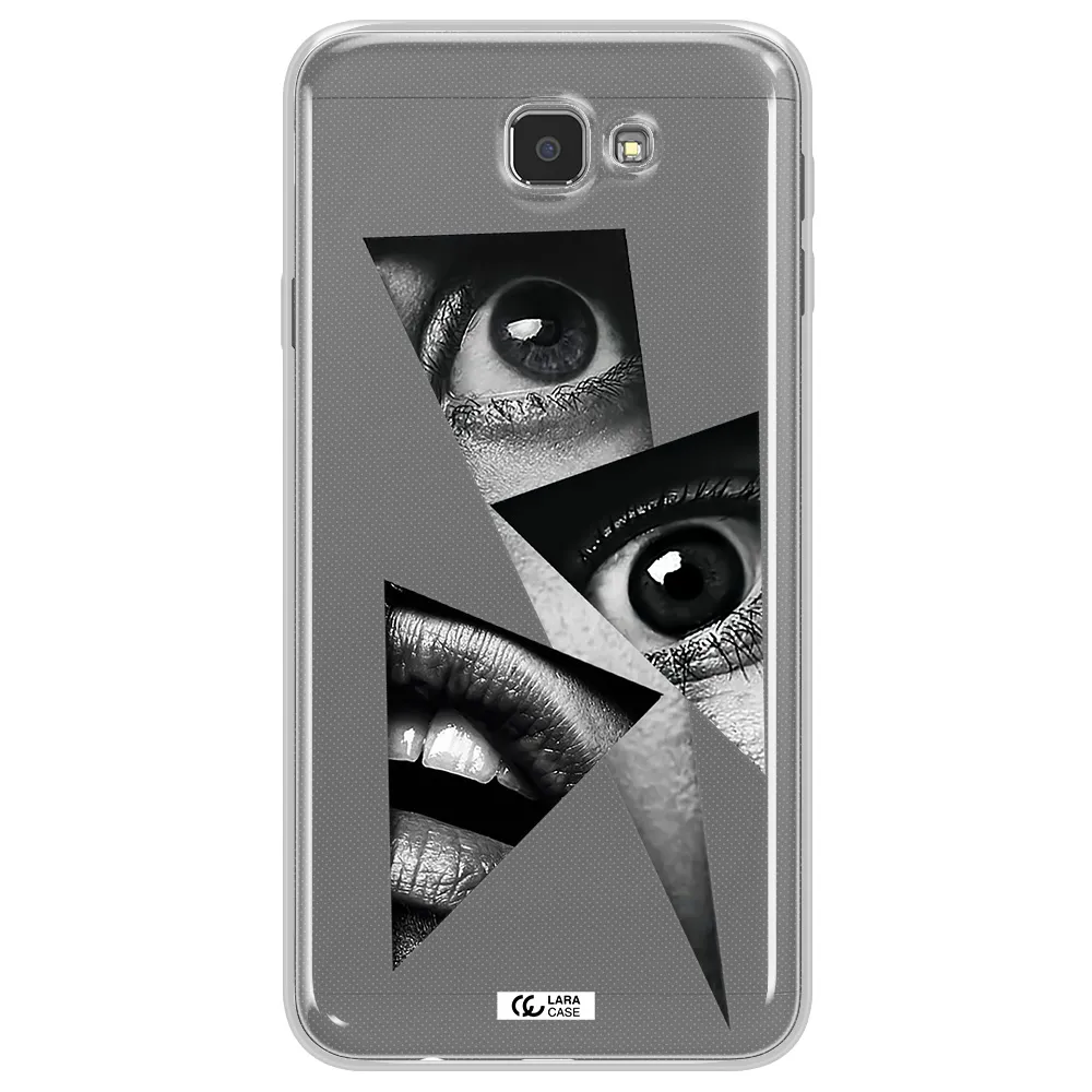 a close-up of a woman's eyes and lips Samsung J7 Prim Clear TPU Case