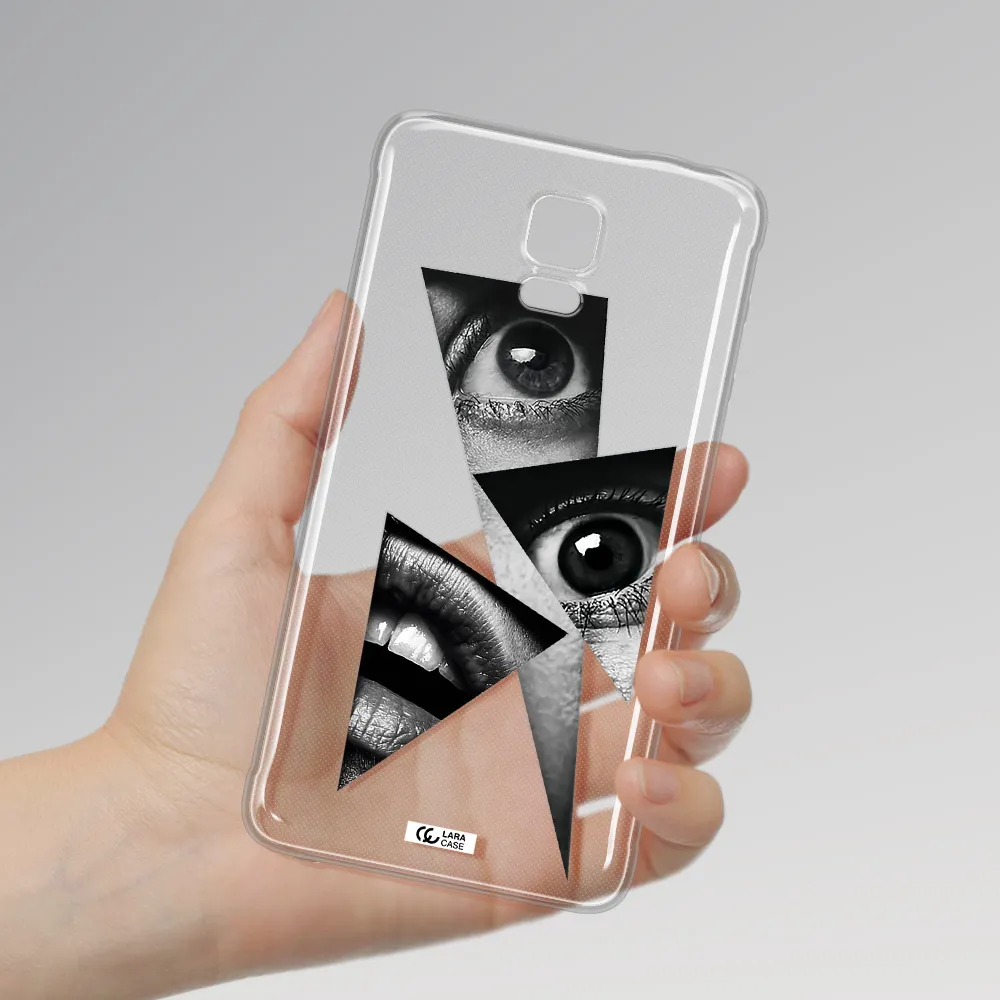 a close-up of a woman's eyes and lips Samsung Note 4 Clear TPU Case