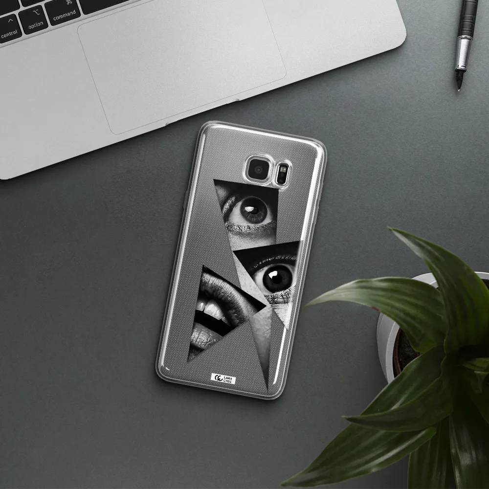 a close-up of a woman's eyes and lips Samsung Note 5 Clear TPU Case