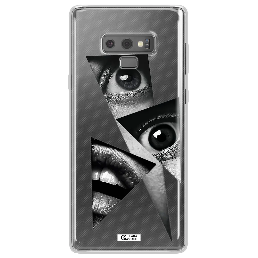 a close-up of a woman's eyes and lips Samsung Note 9 Clear TPU Case