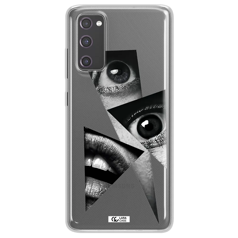 a close-up of a woman's eyes and lips Samsung S20 Fe Clear TPU Case