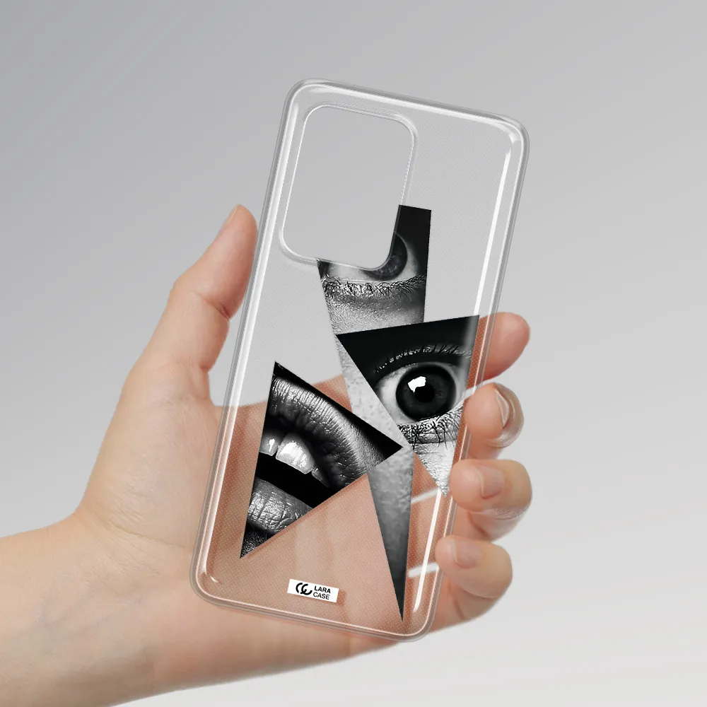 a close-up of a woman's eyes and lips Samsung S20 Ultra Clear TPU Case