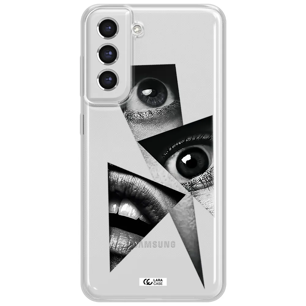 A Close-Up Of A Woman's Eyes And Lips Samsung S21 Fe Clear Tpu Case