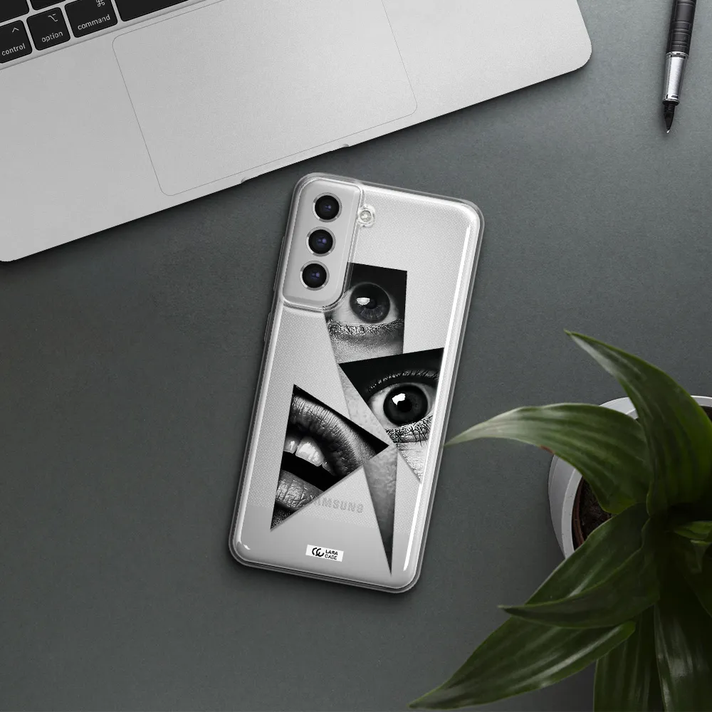 A Close-Up Of A Woman's Eyes And Lips Samsung S21 Fe Clear Tpu Case