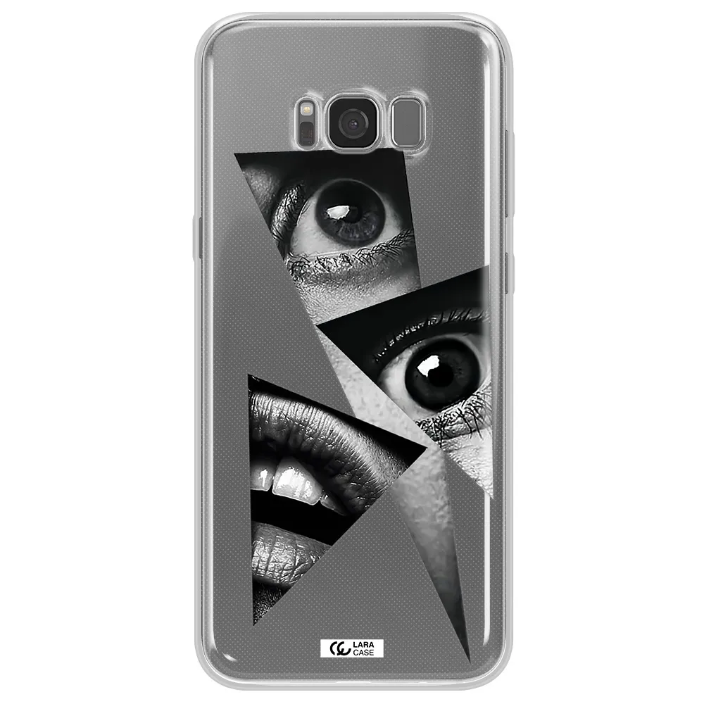 a close-up of a woman's eyes and lips Samsung S8 Plus Clear TPU Case