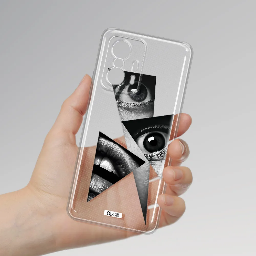 A Close-Up Of A Woman's Eyes And Lips Xiaomi 11T Clear Tpu Case