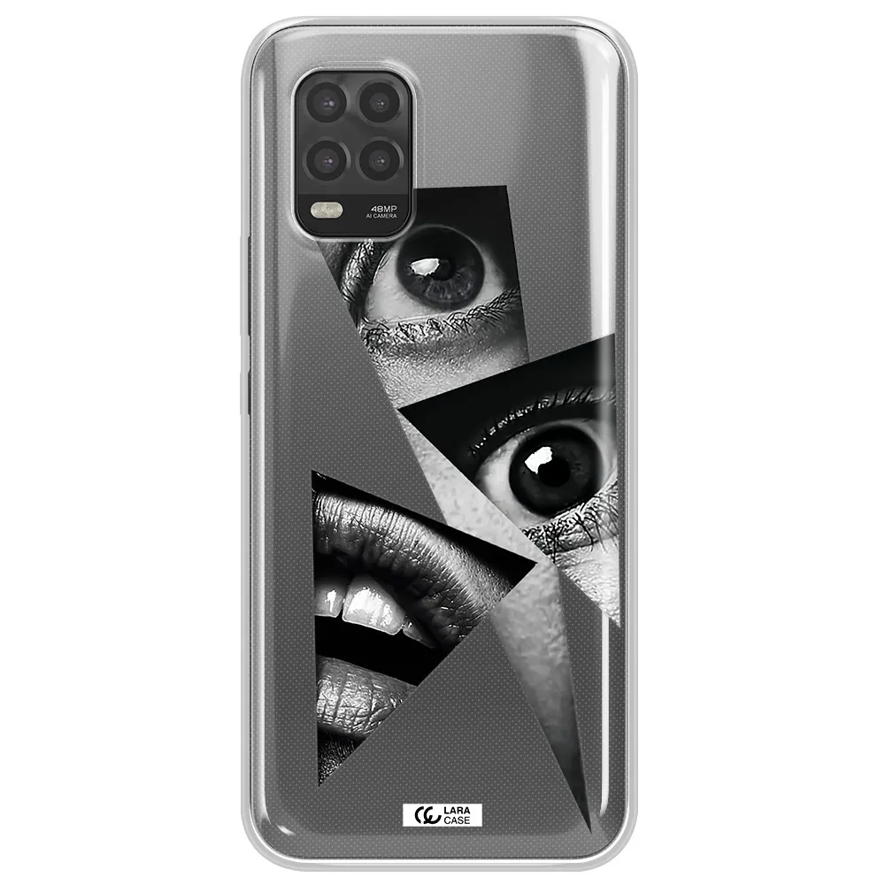 a close-up of a woman's eyes and lips Xiaomi Mi 10 Lite Clear TPU Case