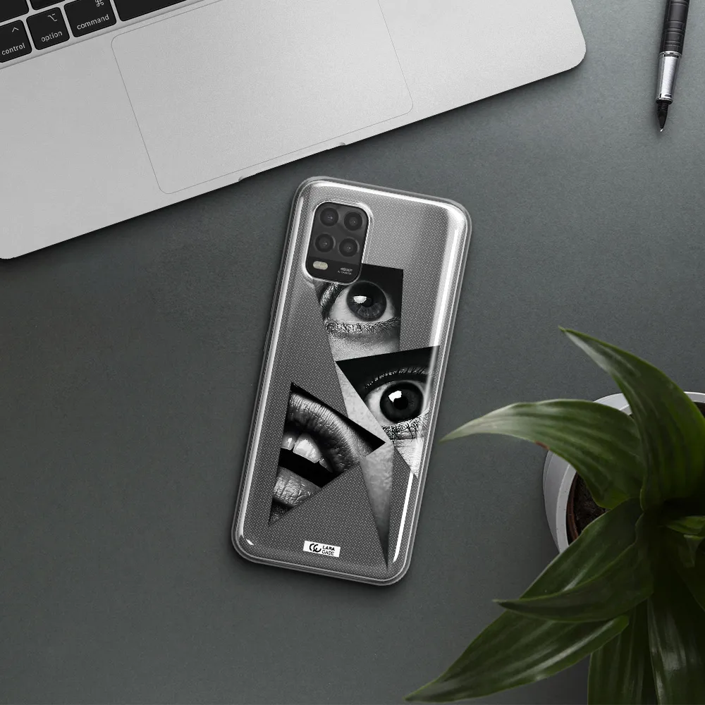 a close-up of a woman's eyes and lips Xiaomi Mi 10 Lite Clear TPU Case