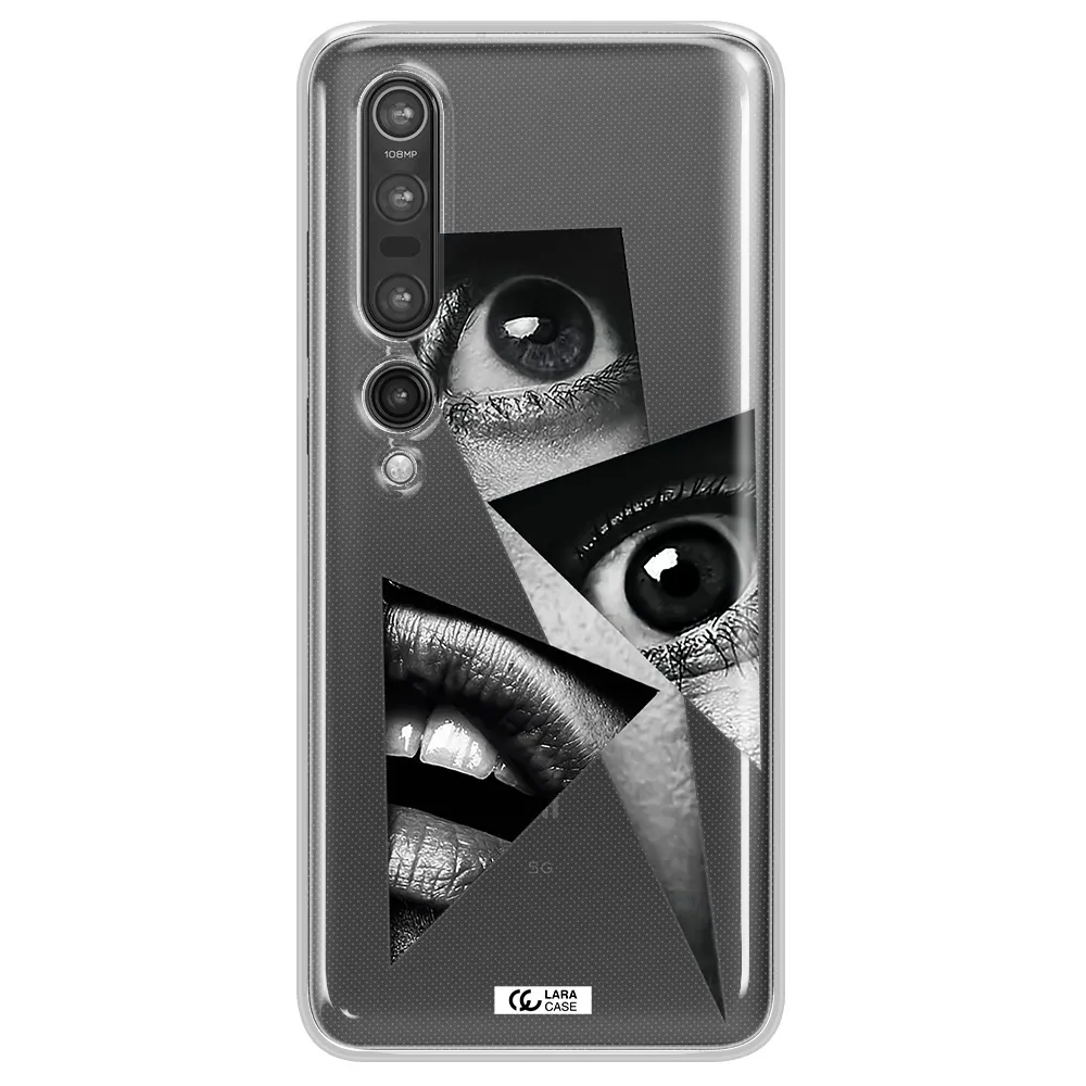 a close-up of a woman's eyes and lips Xiaomi Mi 10 Pro Clear TPU Case