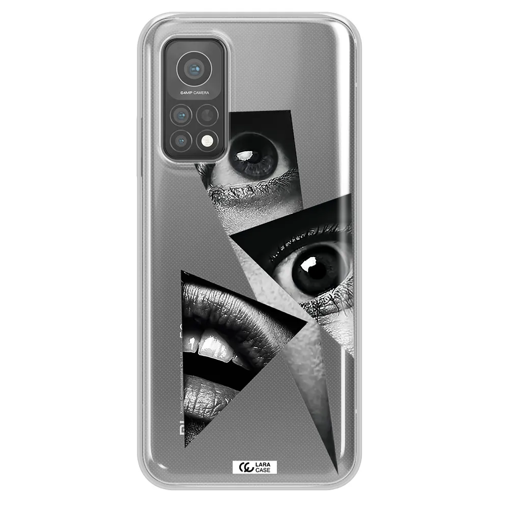 a close-up of a woman's eyes and lips Xiaomi Mi 10 T Pro Clear TPU Case