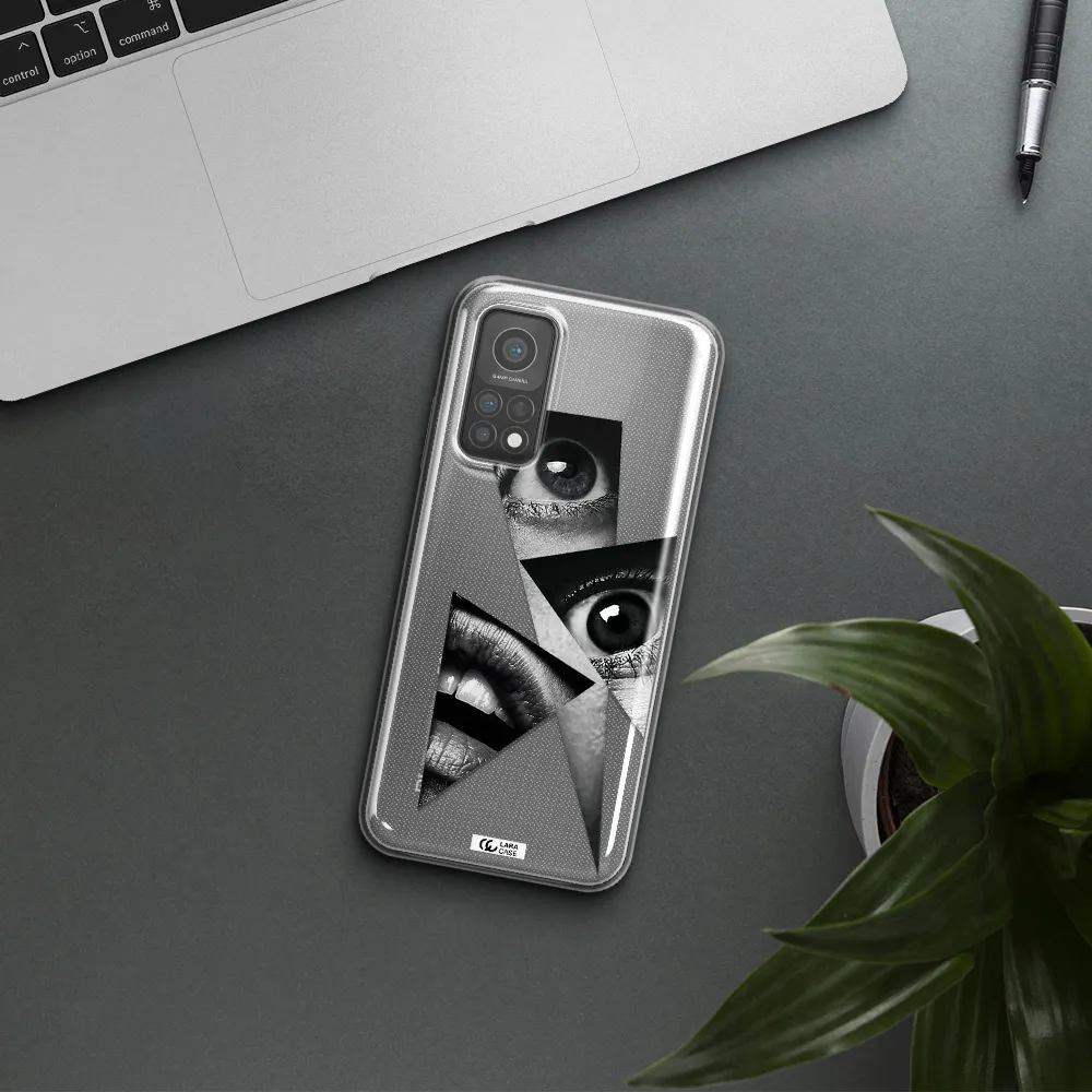 a close-up of a woman's eyes and lips Xiaomi Mi 10 T Pro Clear TPU Case