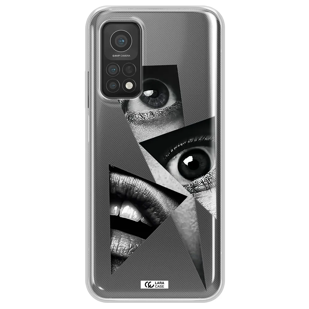 a close-up of a woman's eyes and lips Xiaomi Mi 10T Clear TPU Case