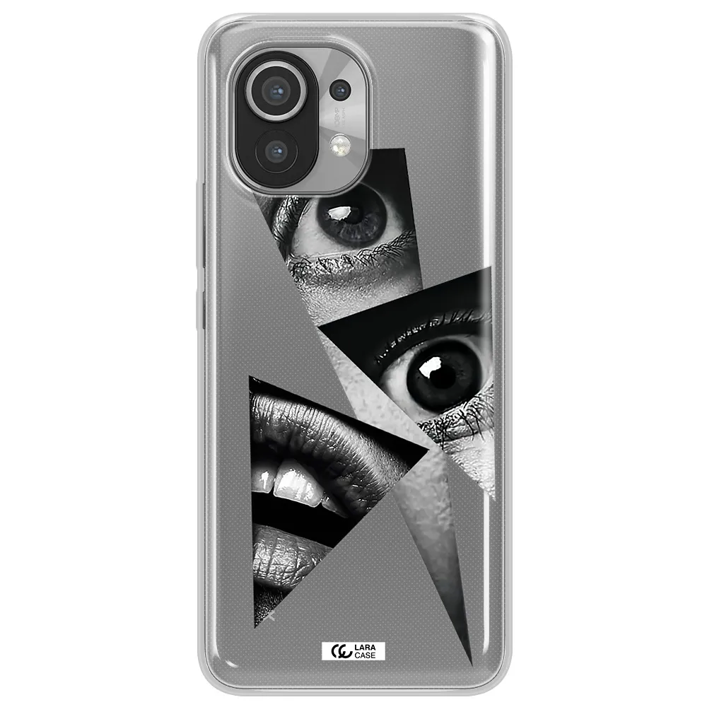 a close-up of a woman's eyes and lips Xiaomi Mi 11 Clear TPU Case