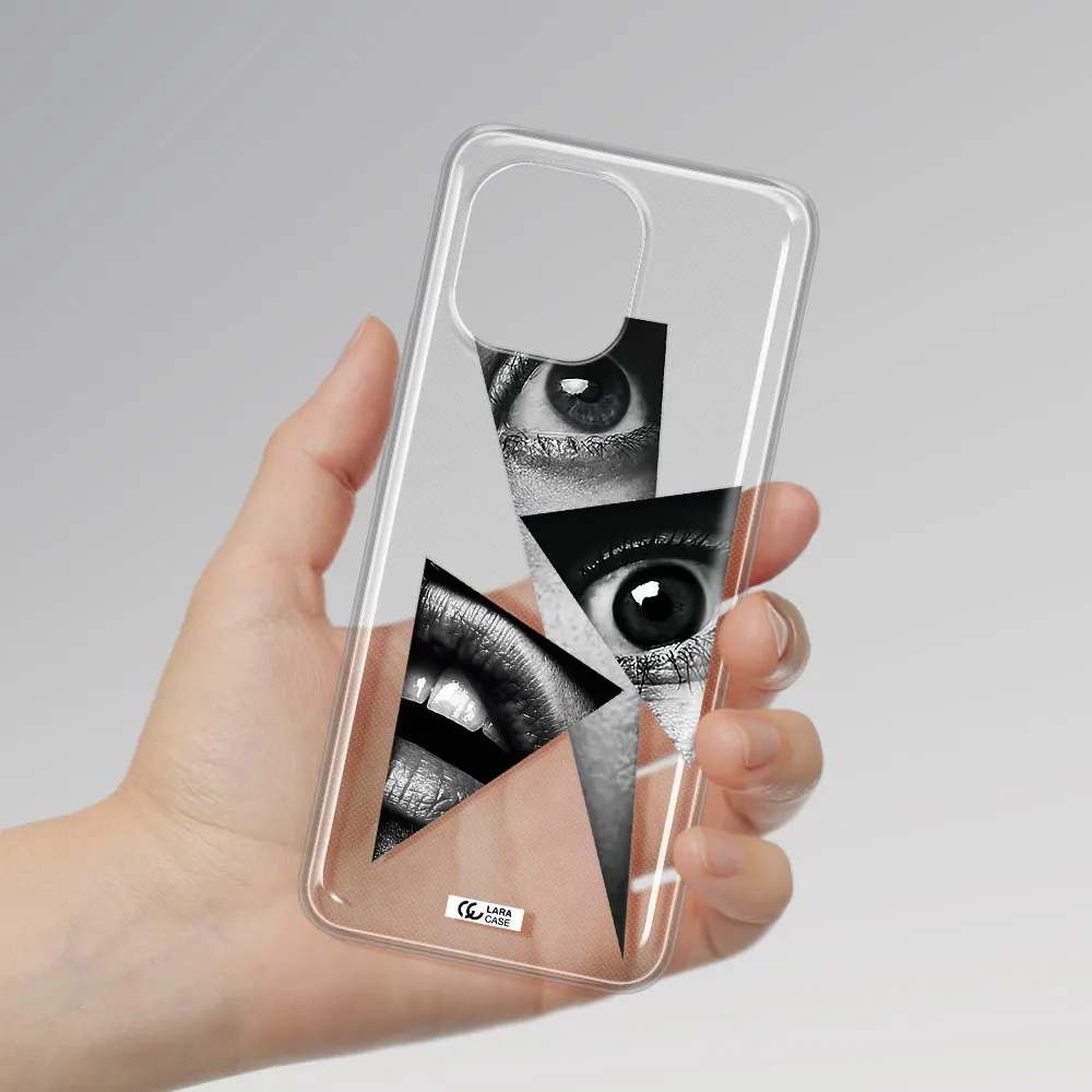 a close-up of a woman's eyes and lips Xiaomi Mi 11 Clear TPU Case