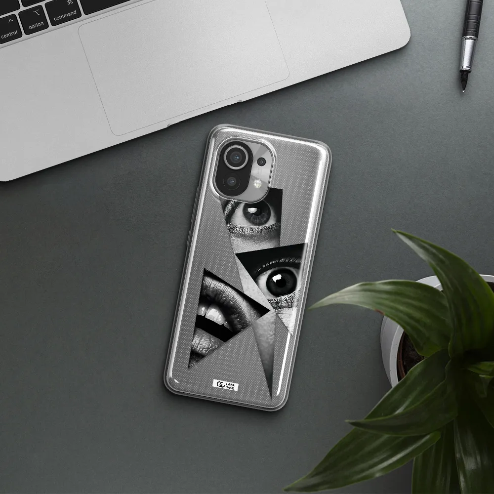a close-up of a woman's eyes and lips Xiaomi Mi 11 Clear TPU Case