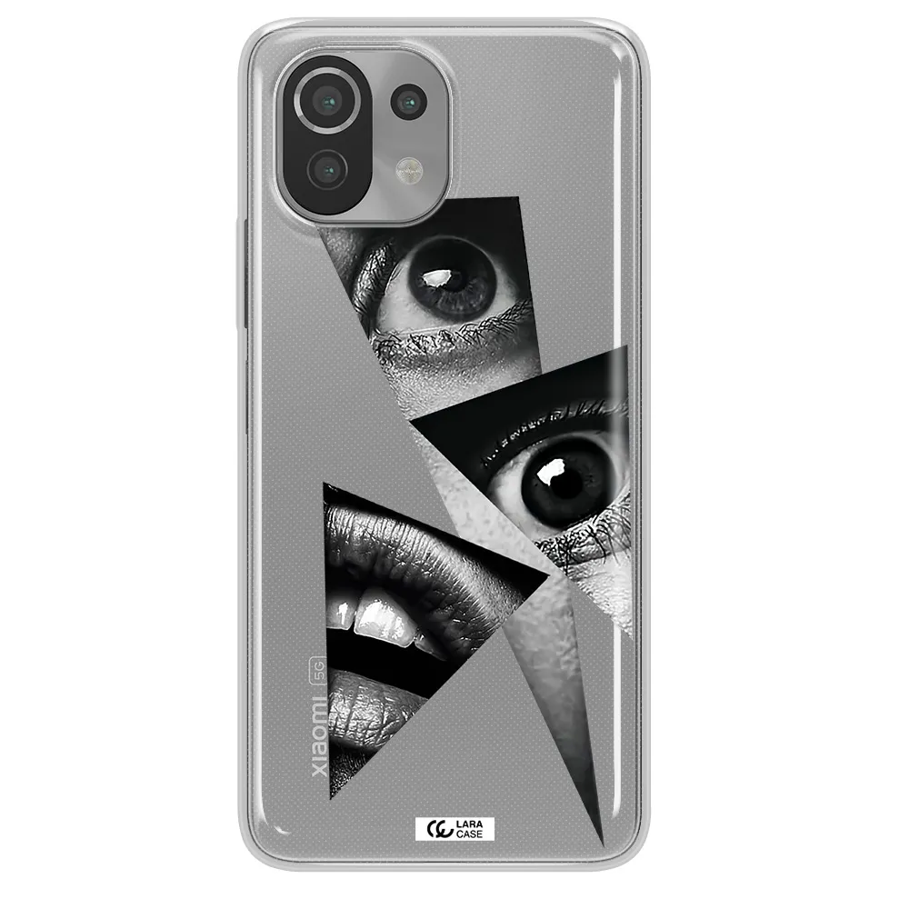a close-up of a woman's eyes and lips Xiaomi Mi 11 Lite Clear TPU Case