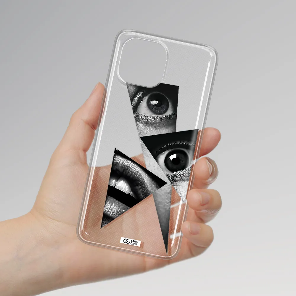 a close-up of a woman's eyes and lips Xiaomi Mi 11 Lite Clear TPU Case