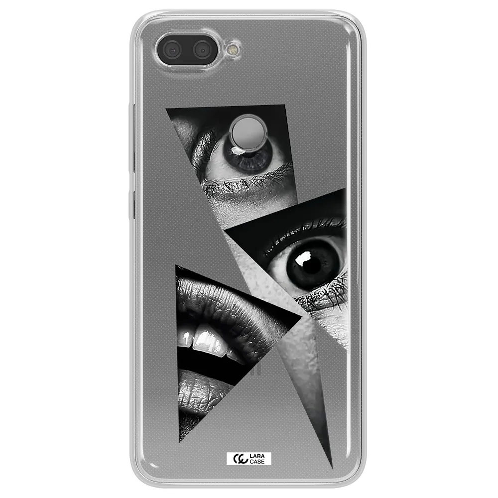 a close-up of a woman's eyes and lips Xiaomi Mi 8 Lite Clear TPU Case