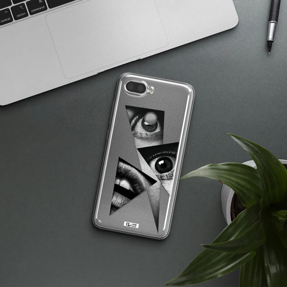 a close-up of a woman's eyes and lips Xiaomi Mi 8 Lite Clear TPU Case