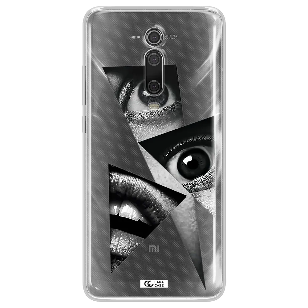 a close-up of a woman's eyes and lips Xiaomi Mi 9T Clear TPU Case