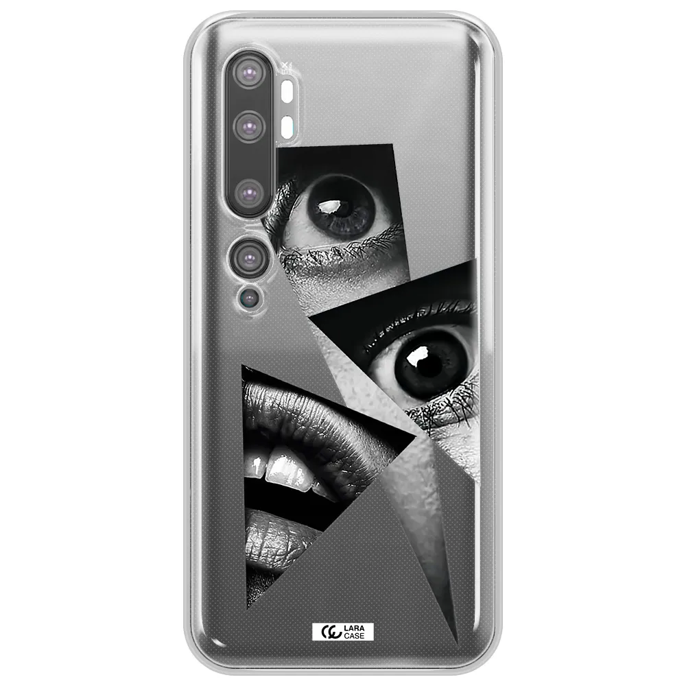 a close-up of a woman's eyes and lips Xiaomi Mi Note 10 Clear TPU Case
