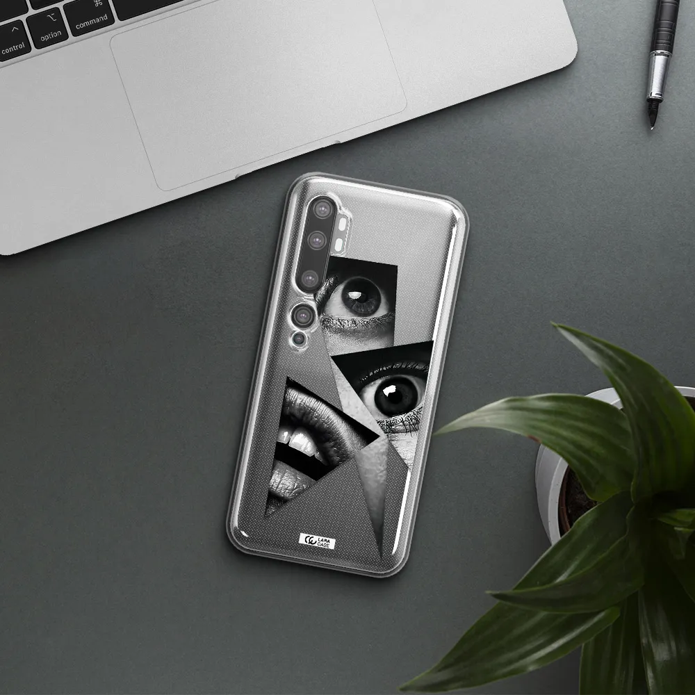 a close-up of a woman's eyes and lips Xiaomi Mi Note 10 Clear TPU Case